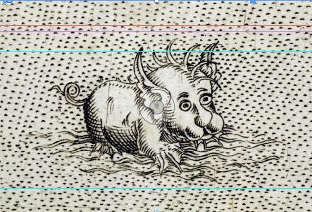 Монстры обильно присутствуют не только в книгах, но и на картах прежних эпох. Довольно симпатичный монстр с карты Джакомо Гастальди. 1567